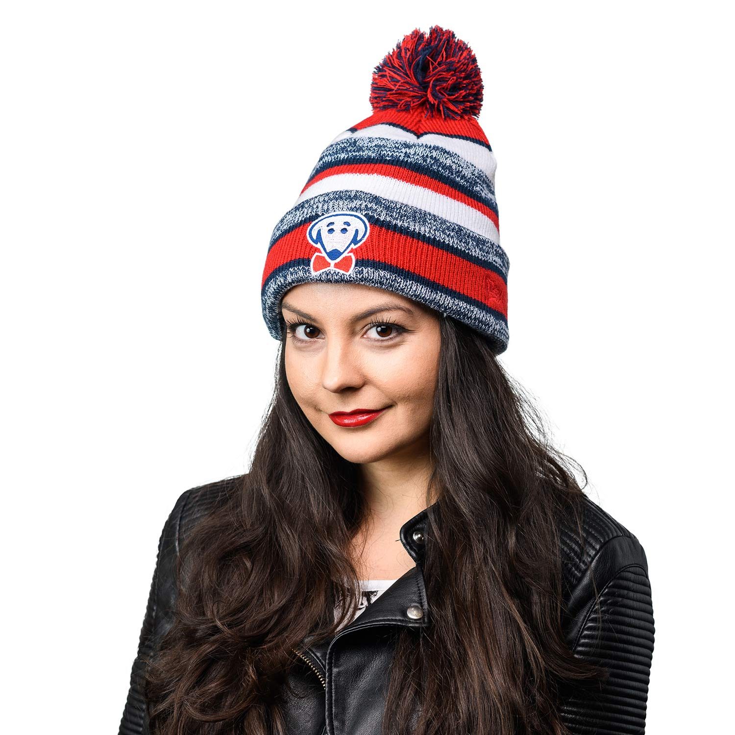 She looks this good AND she's staying warm! - Mosi winter knit hat by Beau Tyler