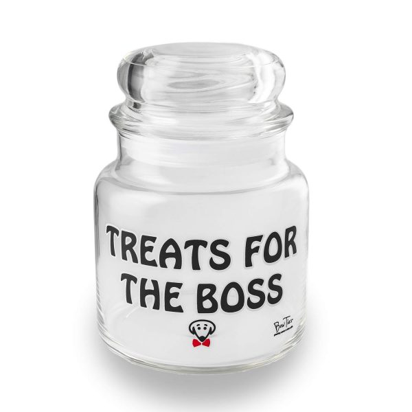 Treats for the Boss pet treat jar by Beau Tyler