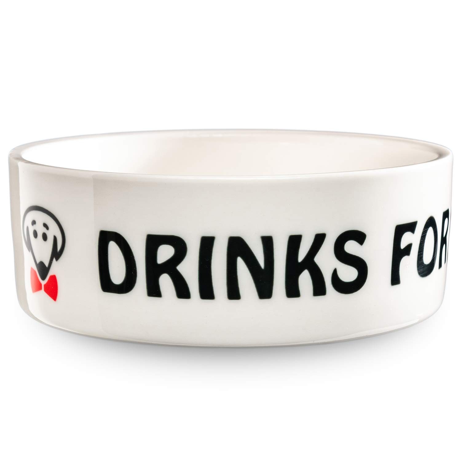 Drinks for the Boss pet bowl in white by Beau Tyler