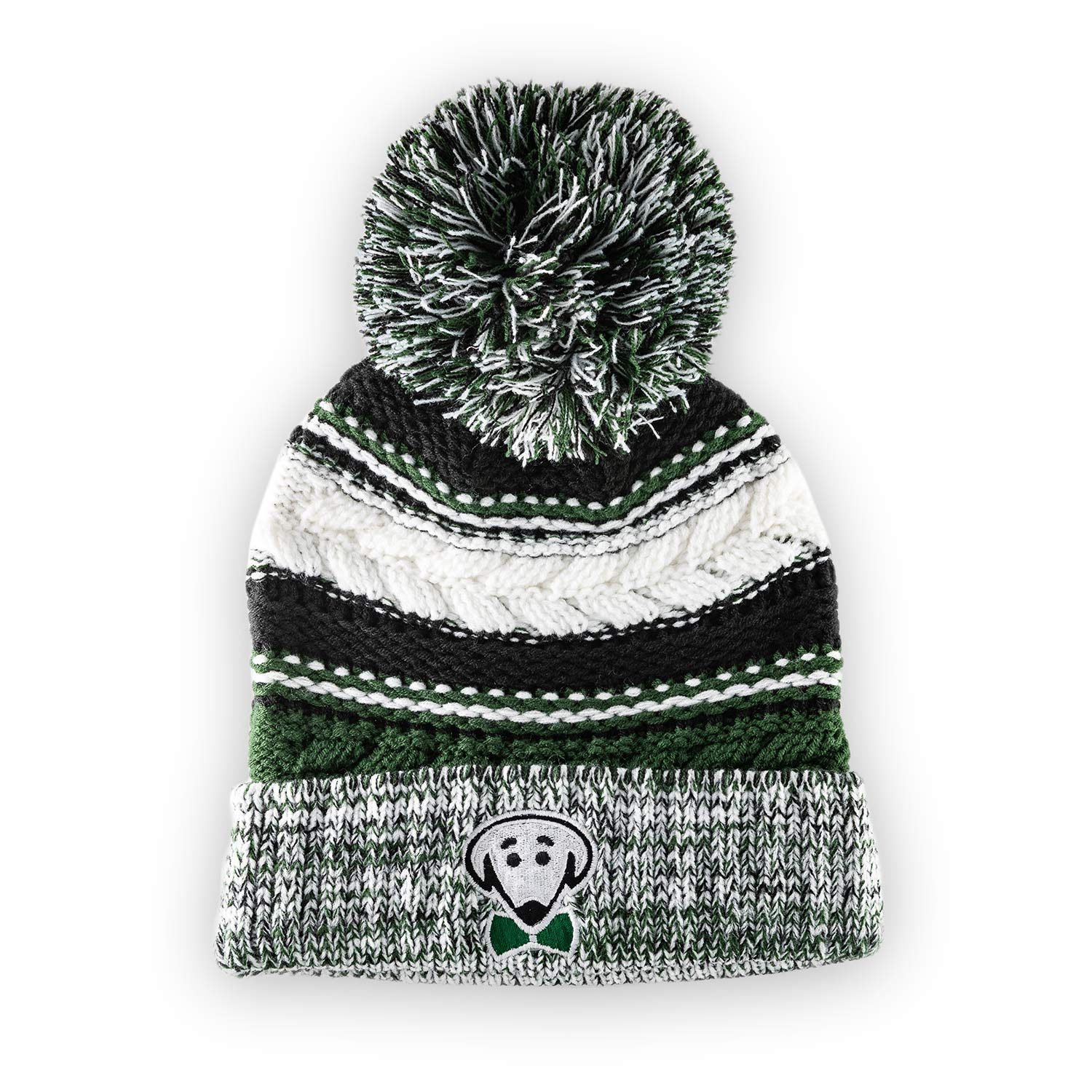 Riley winter big pom knit hat in green by Beau Tyler
