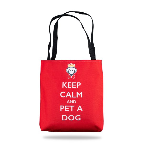 Beau Tyler - Keep Calm and Pet A Dog red tote bag front