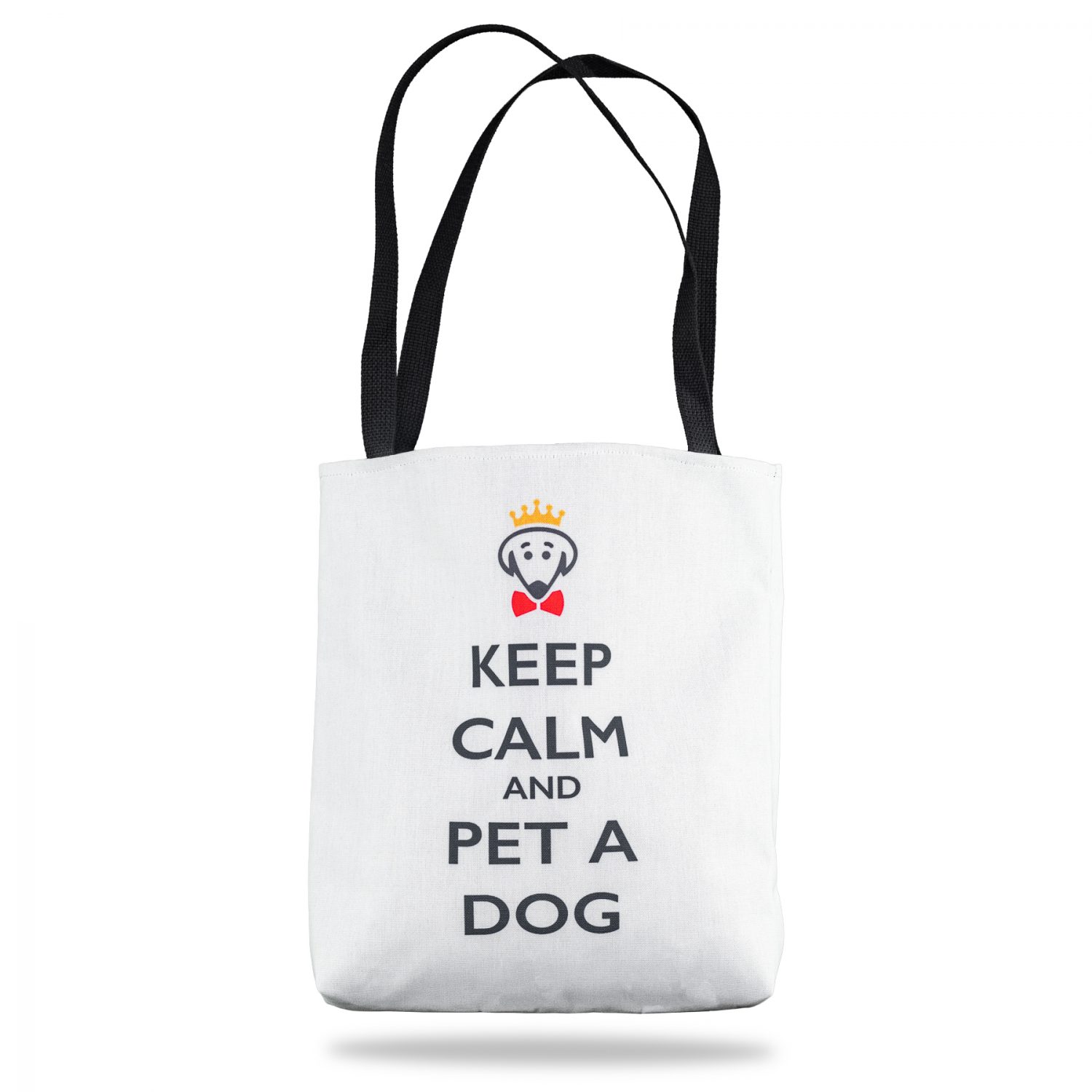 Beau Tyler - Keep Calm and Pet A Dog white tote bag front