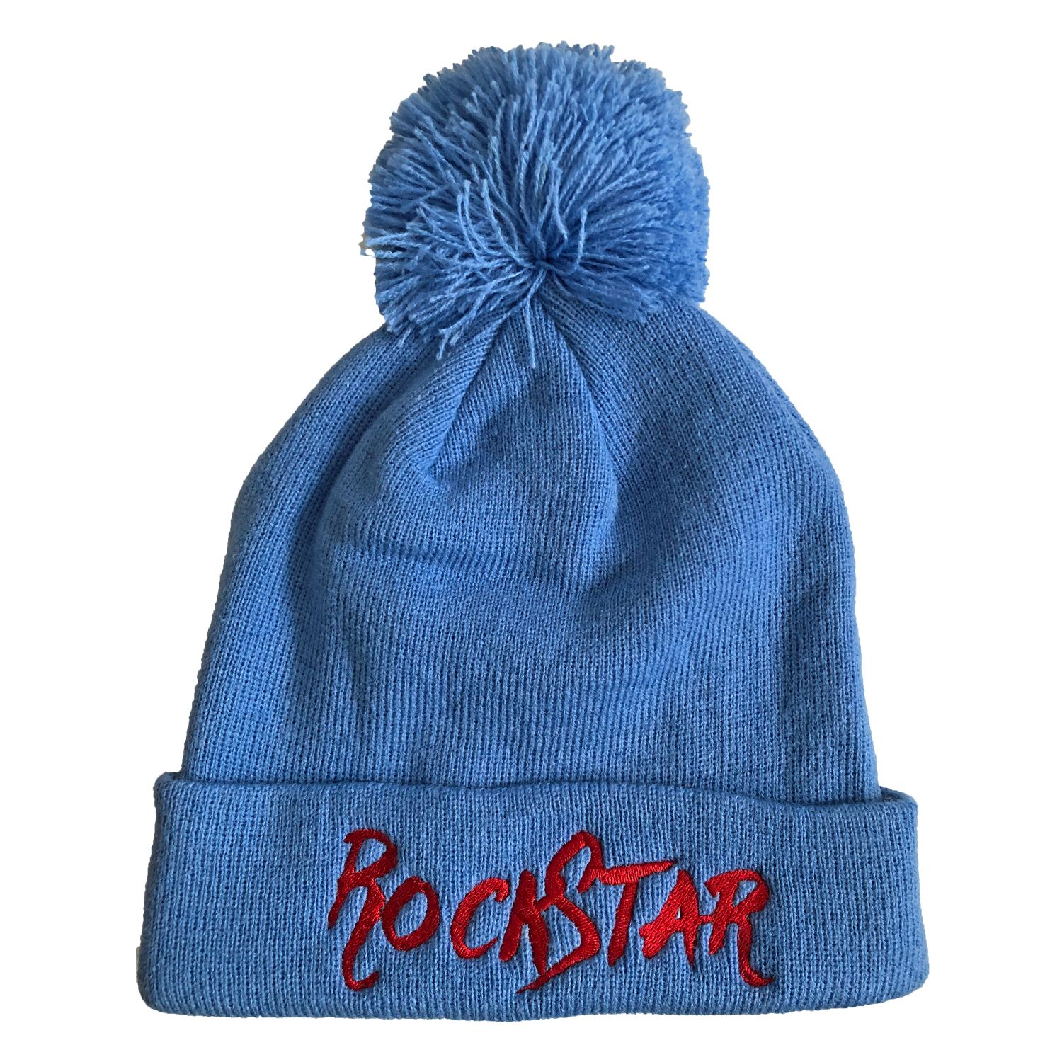 Beau Tyler - RockStar winter knit hat baby blue front - maybe temp