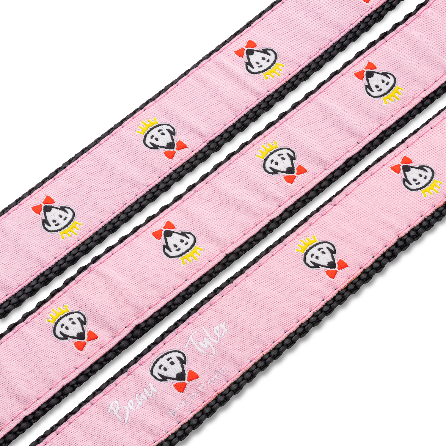 Beau Tyler pet collar and leash pattern pink