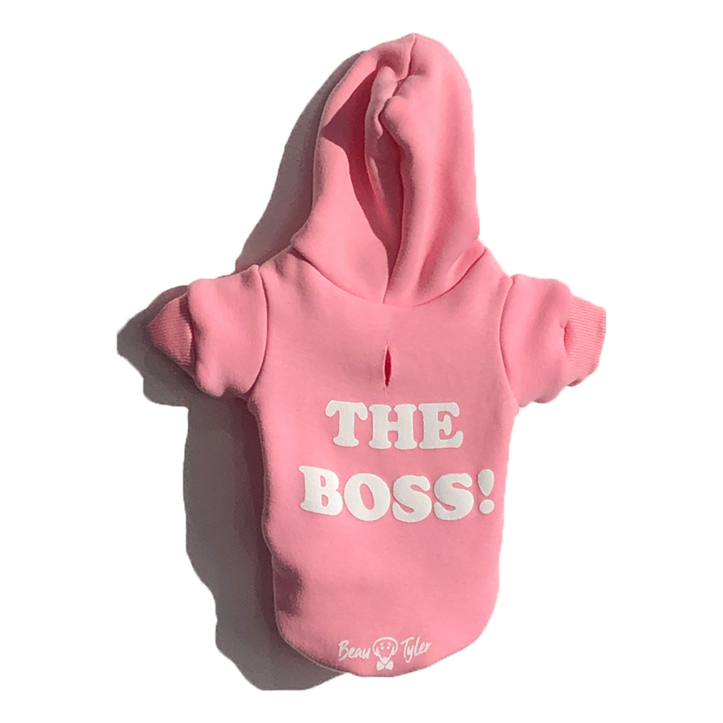 Beau Tyler - The Boss pet hoodie pink
